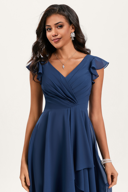 Robe Chic Bleu Élégance Flottante - gallery 4