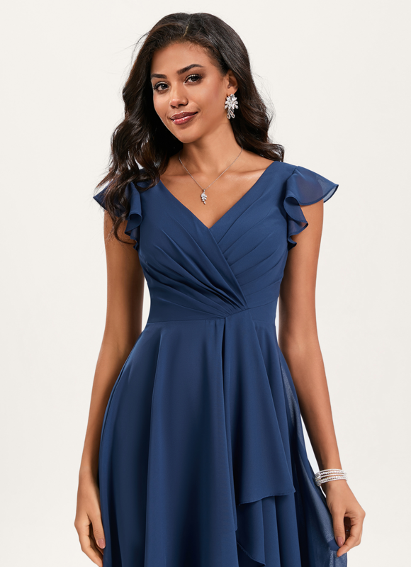 Robe Chic Bleu Élégance Flottante - gallery 4