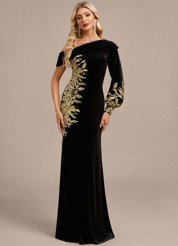 Robe Chic Velours Ornée - gallery 3