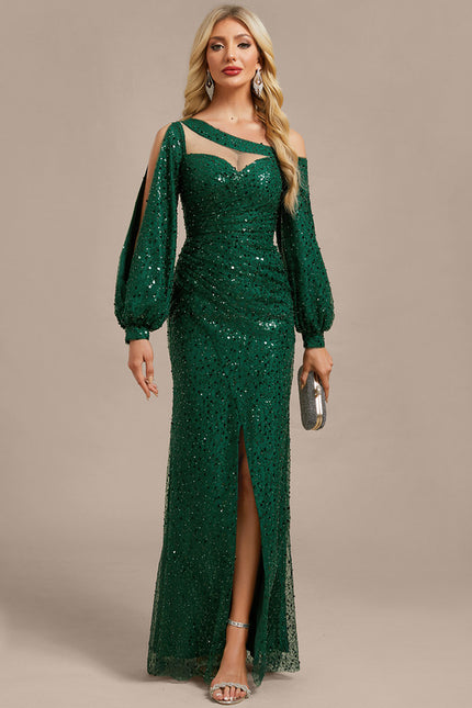Robe Chic Pailletée Verte - gallery 1