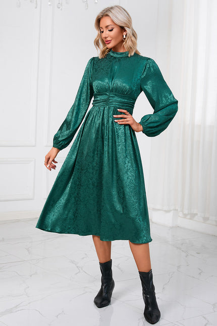 Robe Chic Vert Satiné - gallery 4