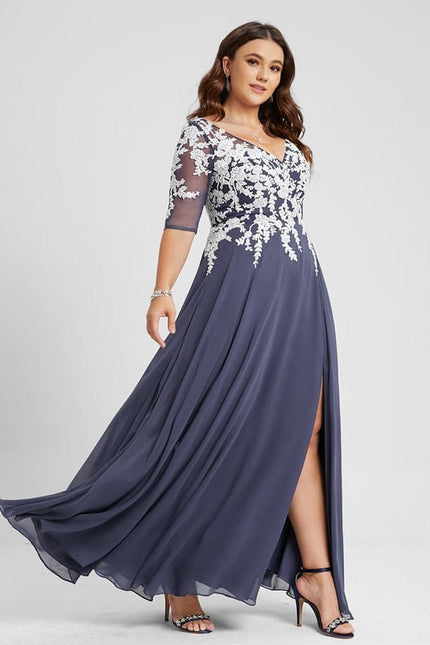Robe Chic Longue Marine Élégante - gallery 4