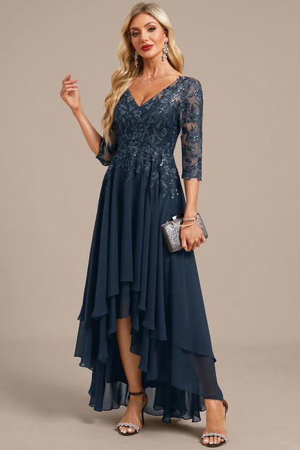 Robe Chic Mousseline Marine - gallery 3