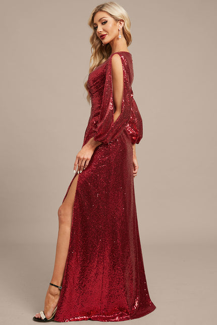 Robe Chic Pailletée Rubis - gallery 5