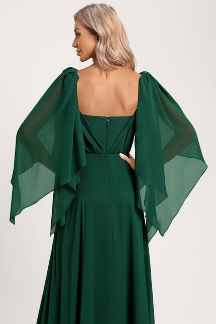 Robe Chic Chiffon Émeraude - gallery 7