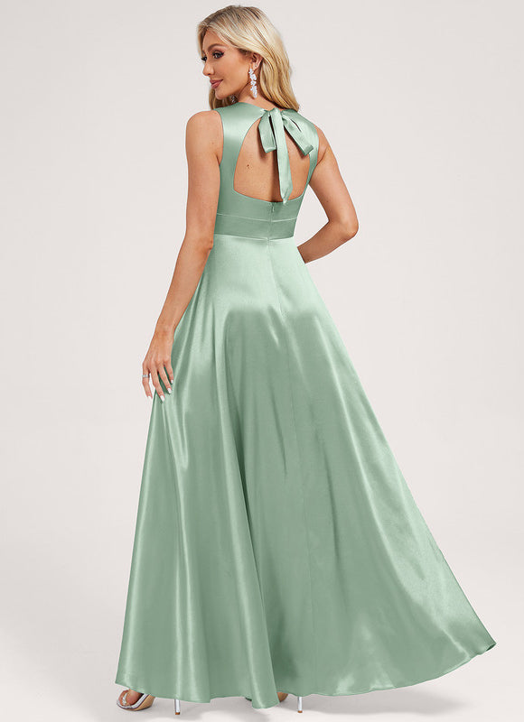 Robe Chic Satinée Menthe - gallery 2