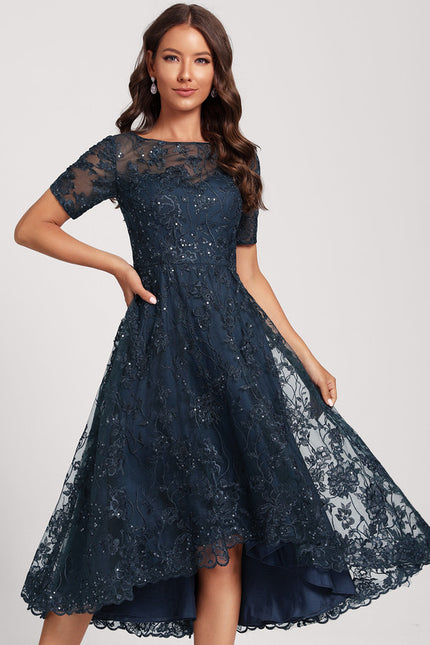 Robe Chic Élégance Marine Pailletée