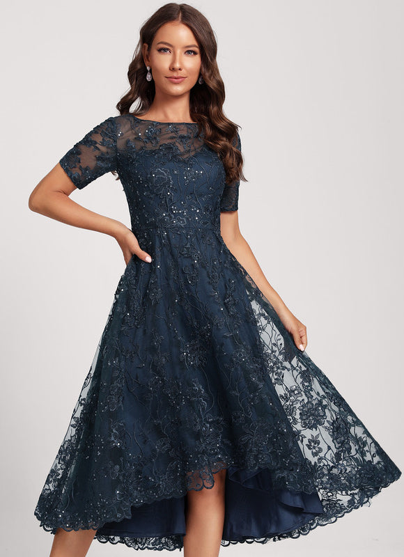 Robe Chic Élégance Marine Pailletée