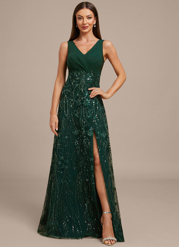 Robe Chic Longue Émeraude Festive - gallery 4