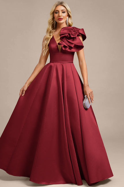 Robe Chic Bordeaux Asymétrique
