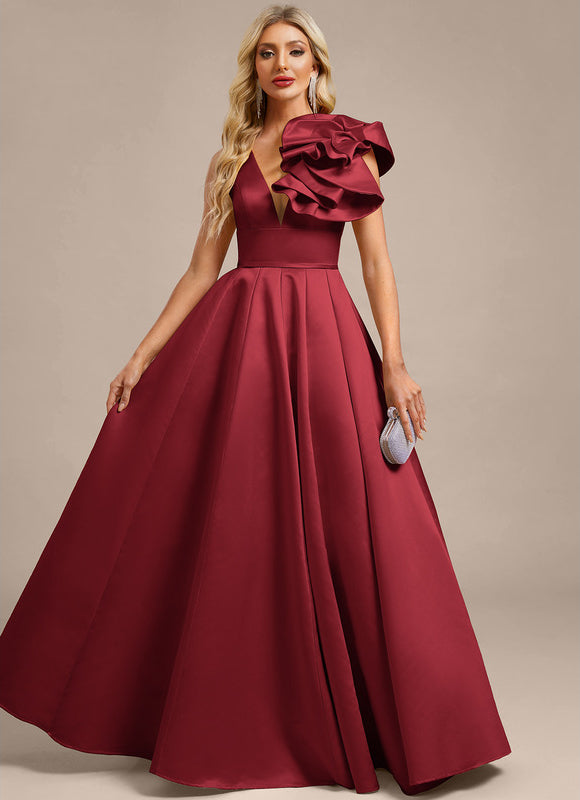 Robe Chic Bordeaux Asymétrique
