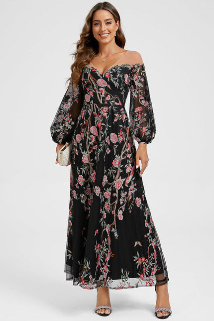 Robe Chic Noire Florale - gallery 2