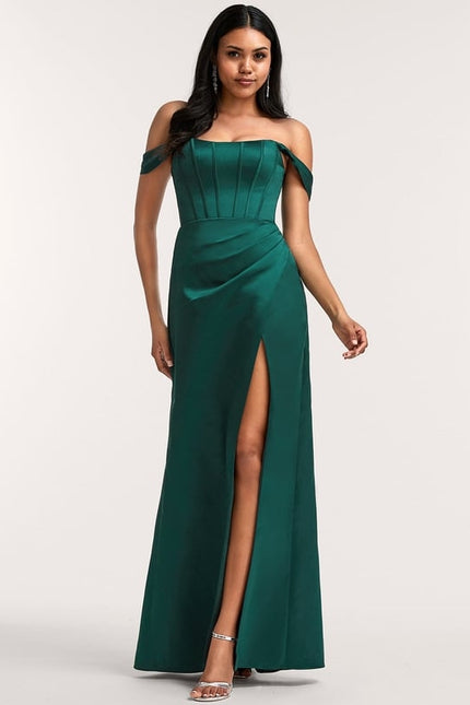 Robe Chic Satin Émeraude Décontractée