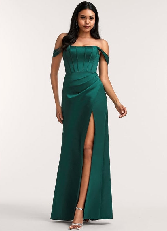 Robe Chic Satin Émeraude Décontractée