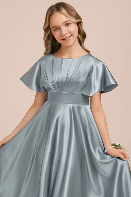 Robe Chic Satin Bleu Profond - gallery 4