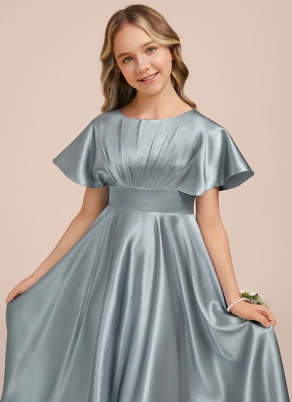 Robe Chic Satin Bleu Profond - gallery 4