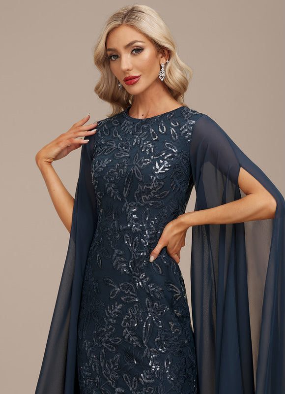 Robe Chic Élégance Marine Satinée - gallery 1