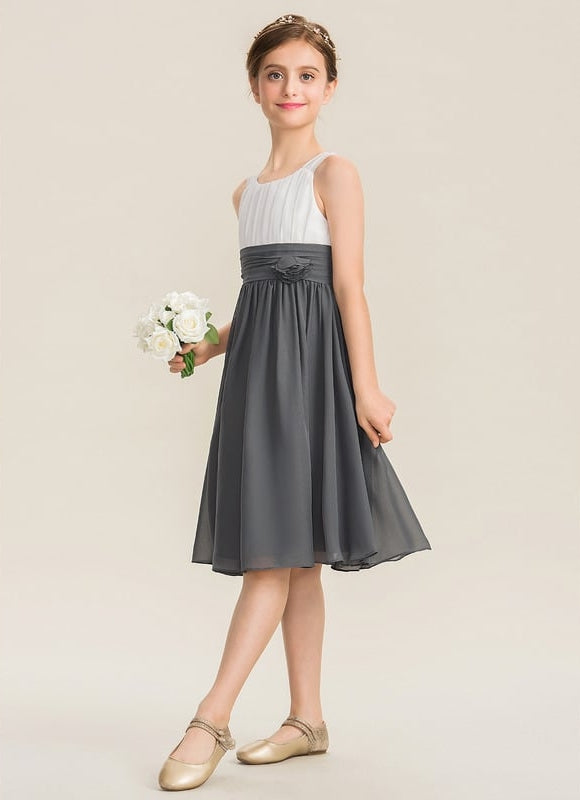 Robe Chic Gris Élégante Demoiselle D'Honneur - gallery 1