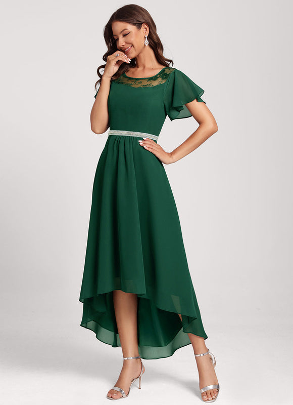 Robe Chic Élégance Verte Flottante - gallery 2