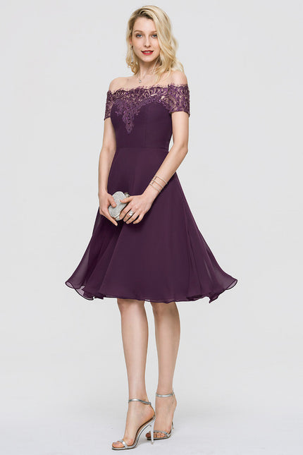 Robe Chic Violet Évasée - gallery 2