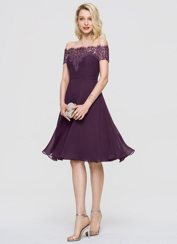Robe Chic Violet Évasée - gallery 2