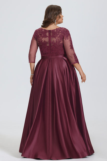 Robe Chic Satin Bordeaux Élégant - gallery 5