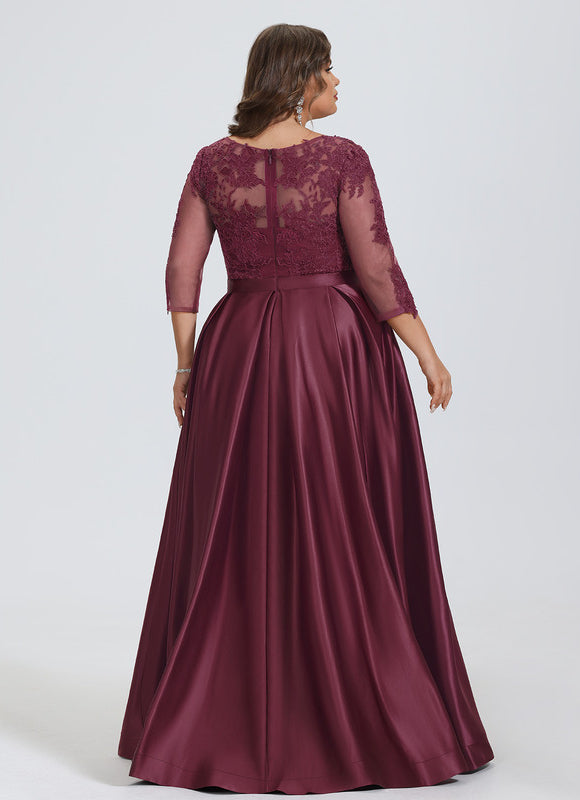 Robe Chic Satin Bordeaux Élégant - gallery 5