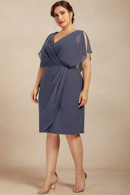 Robe Chic Bleu Nuit Courte Élégante - gallery 7