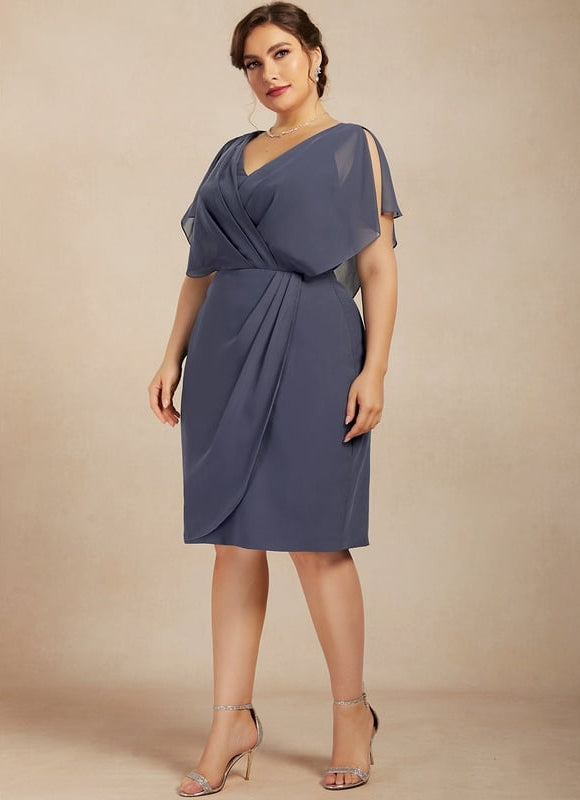 Robe Chic Bleu Nuit Courte Élégante - gallery 7