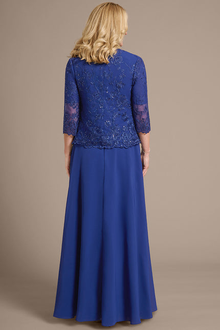 Robe Chic Longue Bleu Cobalt - gallery 4