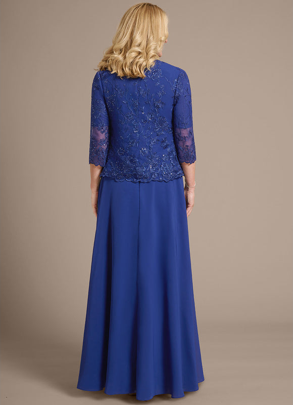 Robe Chic Longue Bleu Cobalt - gallery 4