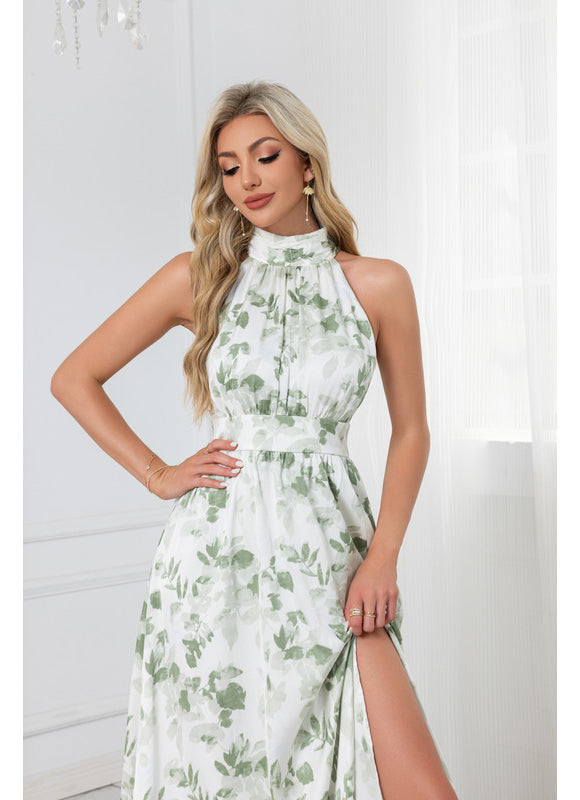 Robe Chic Satinée Verte - gallery 5