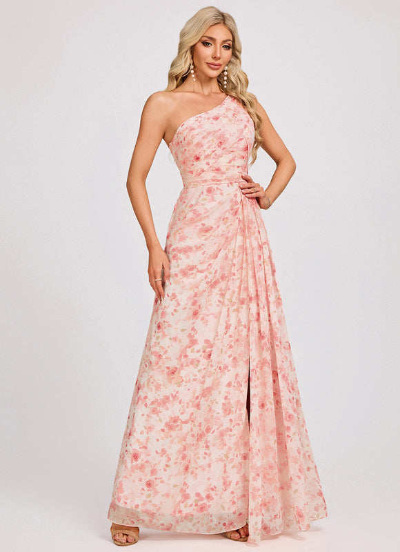 Robe Chic Asymétrique Beige - gallery 1