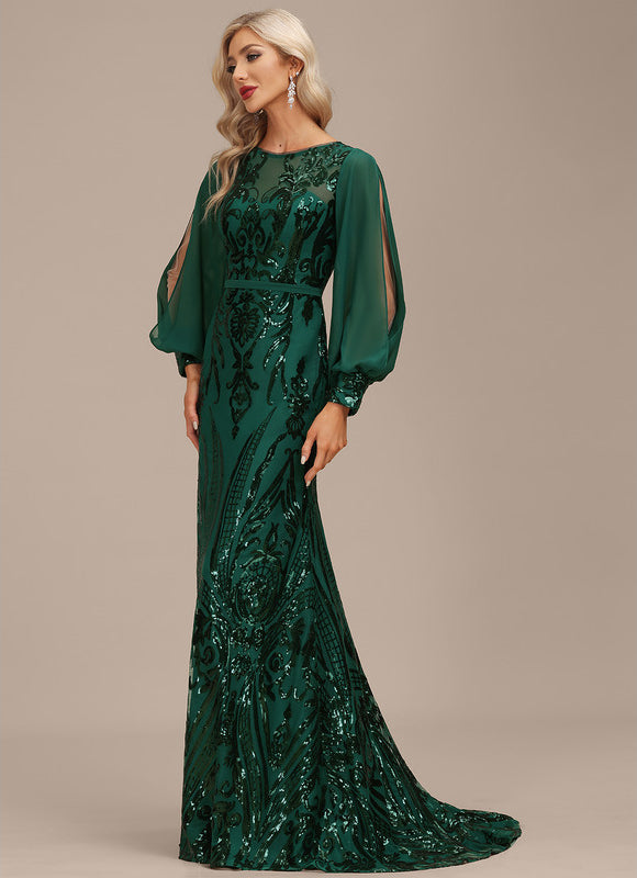 Robe Chic Illusion Émeraude - gallery 6