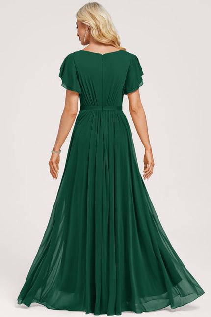 Robe Chic Verte À Volants - gallery 1