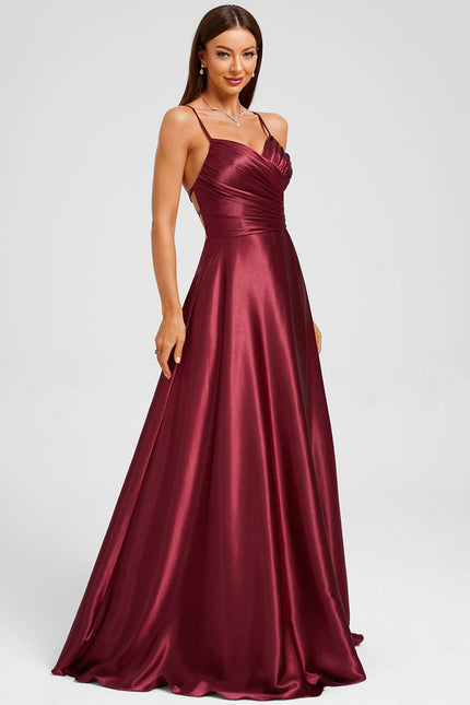 Robe Chic Satin Bleue Élégante - gallery 4