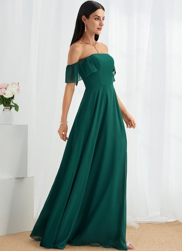 Robe Chic Mousseline Émeraude - gallery 1