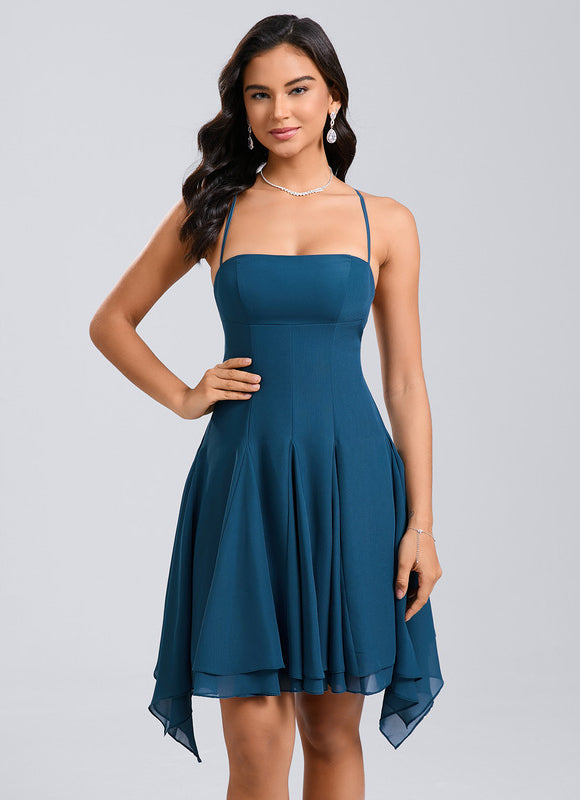 Robe Chic Asymétrique Aqua - gallery 2