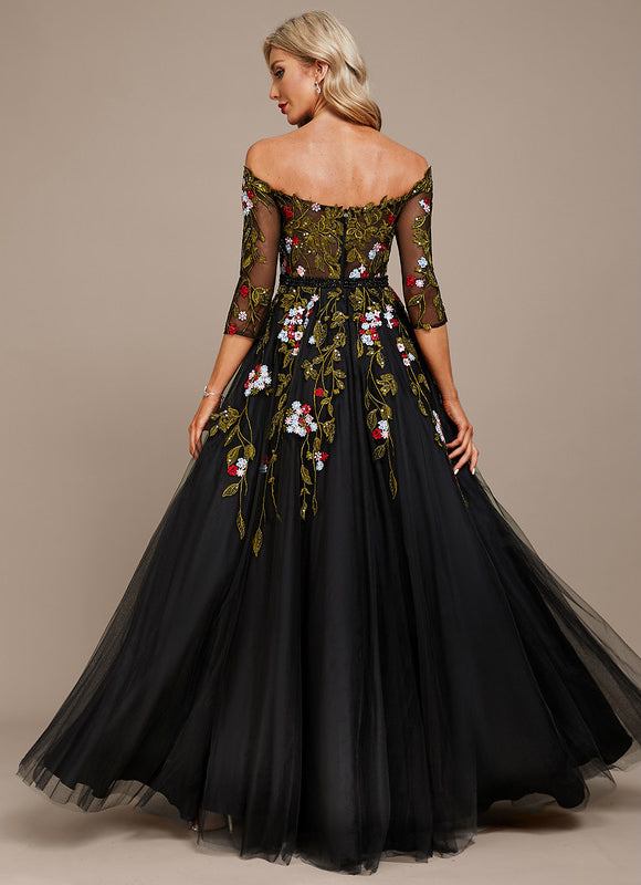 Robe Chic Lueur Florale Sombre - gallery 6