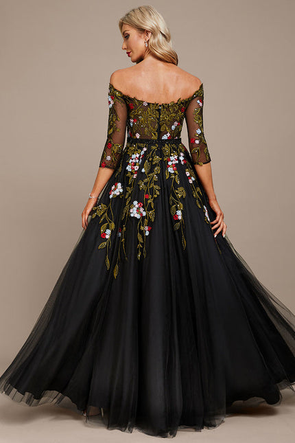 Robe Chic Lueur Florale Sombre - gallery 6