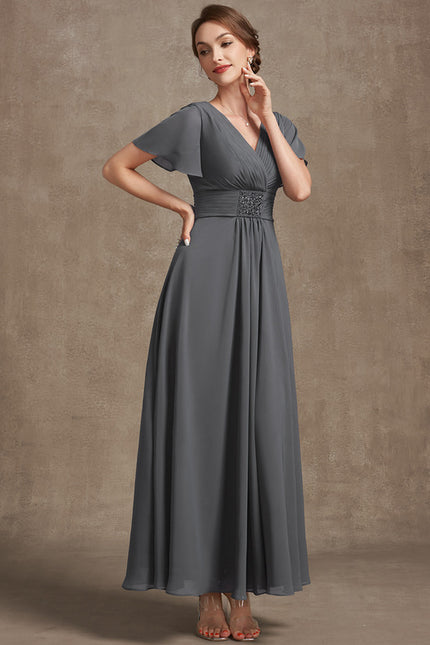 Robe Chic Longue Fluide Grise - gallery 3