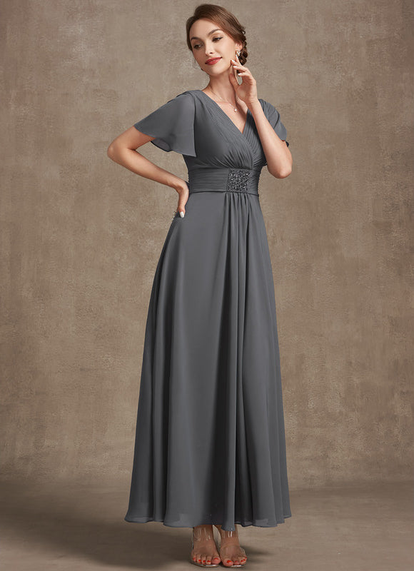 Robe Chic Longue Fluide Grise - gallery 3
