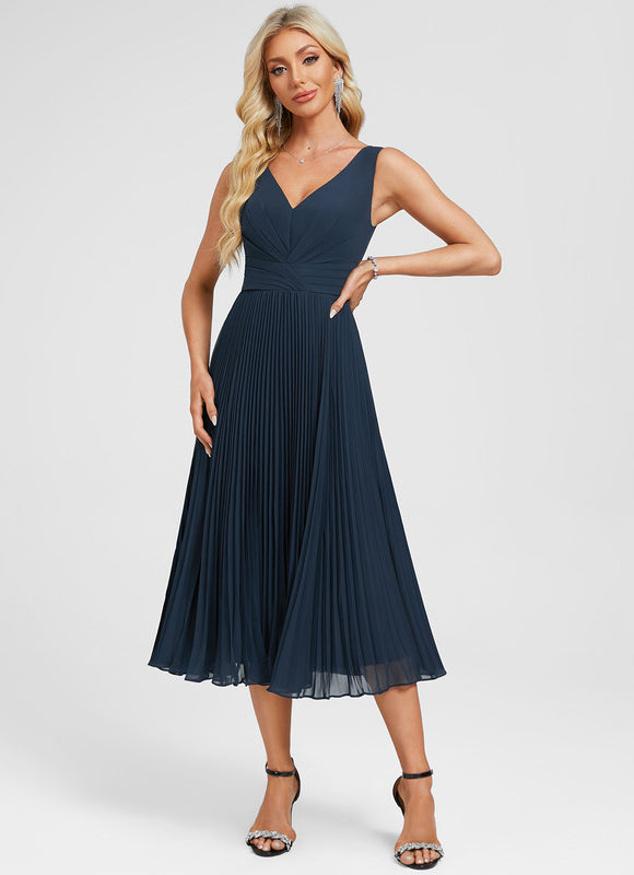 Robe Chic Plissée Sombre - gallery 4