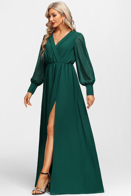 Robe Chic Longue Verte Fluide - gallery 4