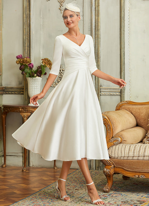 Robe Chic Élégance Satinée Midi - gallery 1