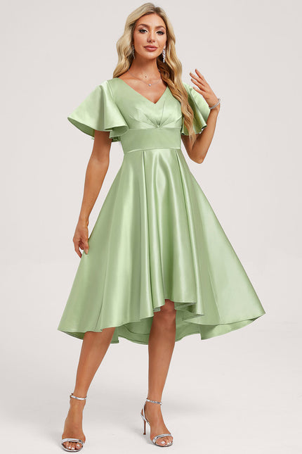 Robe Chic Asymétrique Vert Deau - gallery 2