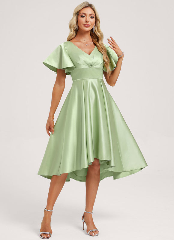 Robe Chic Asymétrique Vert Deau - gallery 2