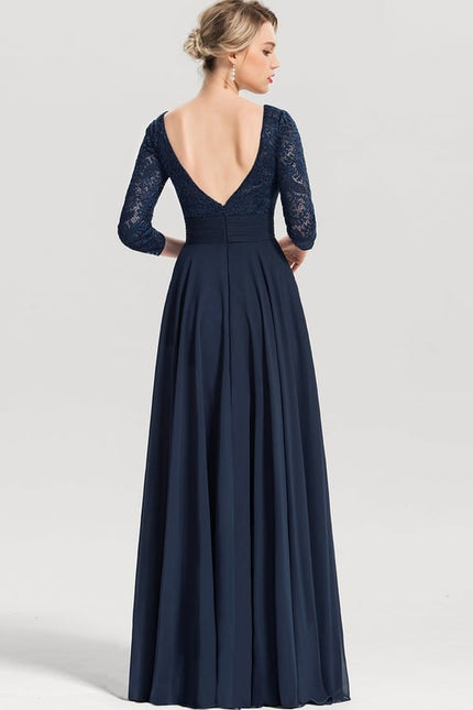 Robe Chic Longue Marine Élégante - gallery 3