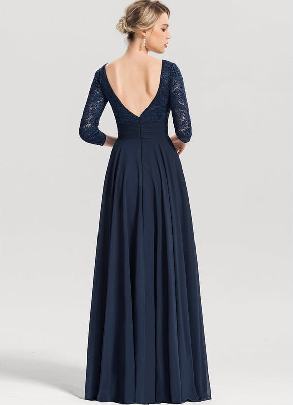 Robe Chic Longue Marine Élégante - gallery 3