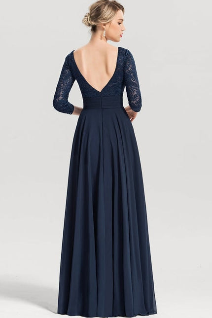 Robe Chic Longue Marine Élégante - gallery 3